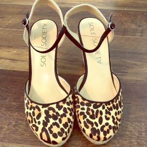 Sole Society Leopard Wedges
